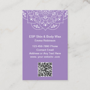 Skin And Body Wax Treatment Business Cards