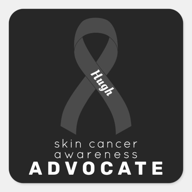 Skin Cancer Advocate Black Square Sticker (Front)