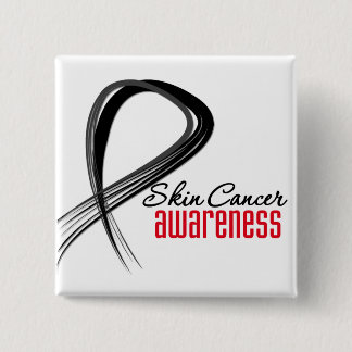 Skin Cancer Awareness Grunge Ribbon 15 Cm Square Badge