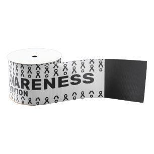 Skin Cancer Awareness Pattern Ribbon Grosgrain Ribbon