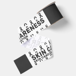 Skin Cancer Awareness Pattern Ribbon Grosgrain Ribbon