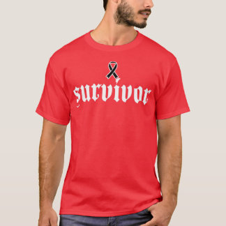 Skin Cancer Awareness Survivor Black Ribbon Gift2 T-Shirt
