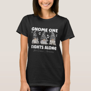 Skin Cancer Black Ribbon Gnome Dwarf T-Shirt