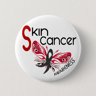 Skin Cancer BUTTERFLY 3.1 6 Cm Round Badge
