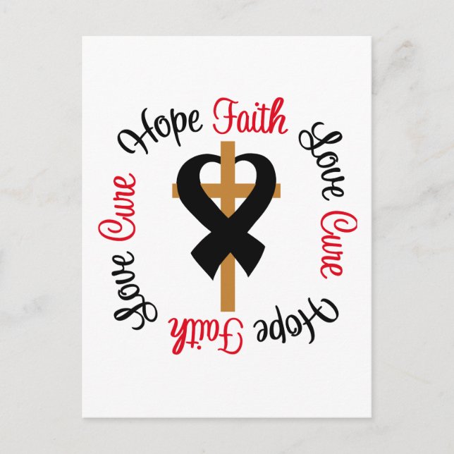 Skin Cancer Faith Hope Love Cross Postcard (Front)