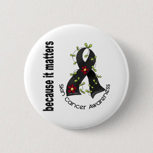 Skin Cancer Flower Ribbon 3 6 Cm Round Badge