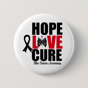 Skin Cancer Hope Love Cure 6 Cm Round Badge