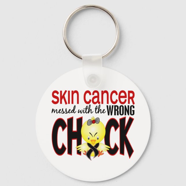Skin Cancer Messed With The Wrong Chick Key Ring (Front)