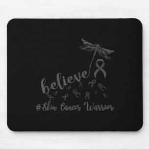 Skin Cancer Warrior Dragonfly Believe Hope  Mouse Mat