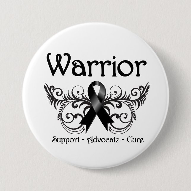 Skin Cancer Warrior Scroll 7.5 Cm Round Badge (Front)
