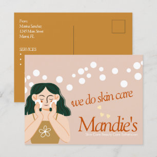 Skin Care Aesthetician Business Salon Branding B Postcard