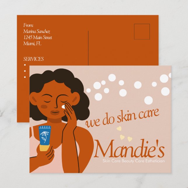 Skin Care Aesthetician Business Salon Branding Lad Postcard (Front/Back)