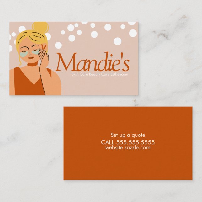 Skin Care Aesthetician Business Salon  Business Card (Front/Back)