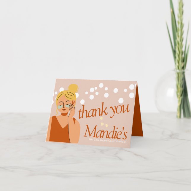 Skin Care Aesthetician Business Salon Thank You (Front)