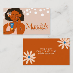 Skin Care Aesthetician Women Business Salon  Flora Business Card