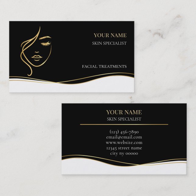 Skin care & Beauty Salon Business Card (Front/Back)