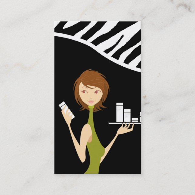 Skin Care Face Care Vector Shop Girl Business Card (Front)