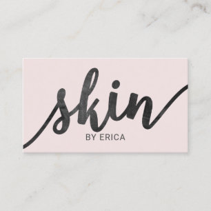 Skin Care Typography Blush Pink Aesthetician Spa Business Card