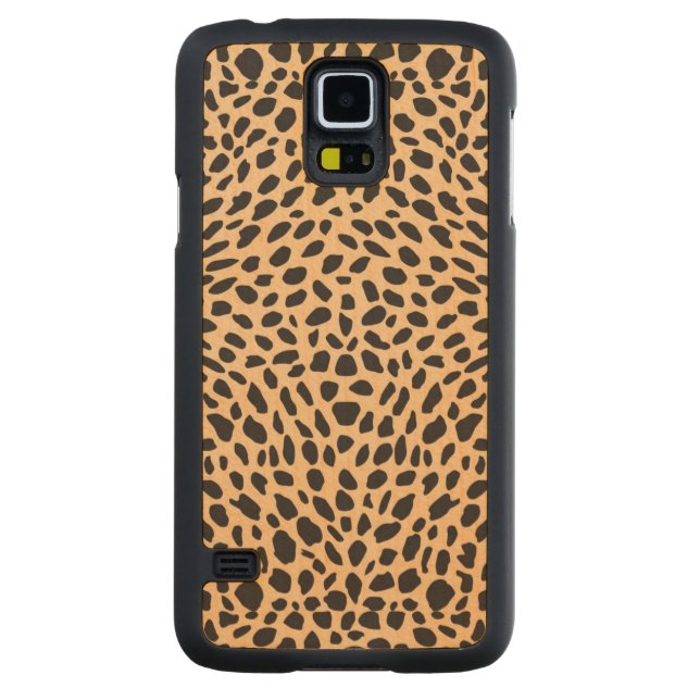 Skin cheetah decor carved maple galaxy s5 case (Back)