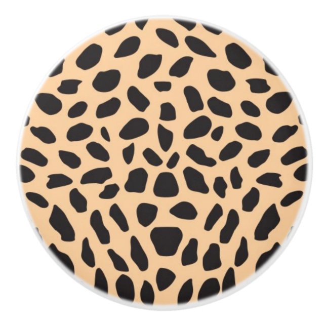 Skin cheetah decor ceramic knob (Front)