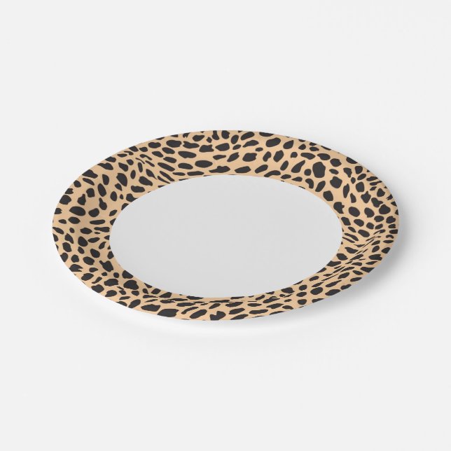 Skin cheetah decor paper plate (Angled)