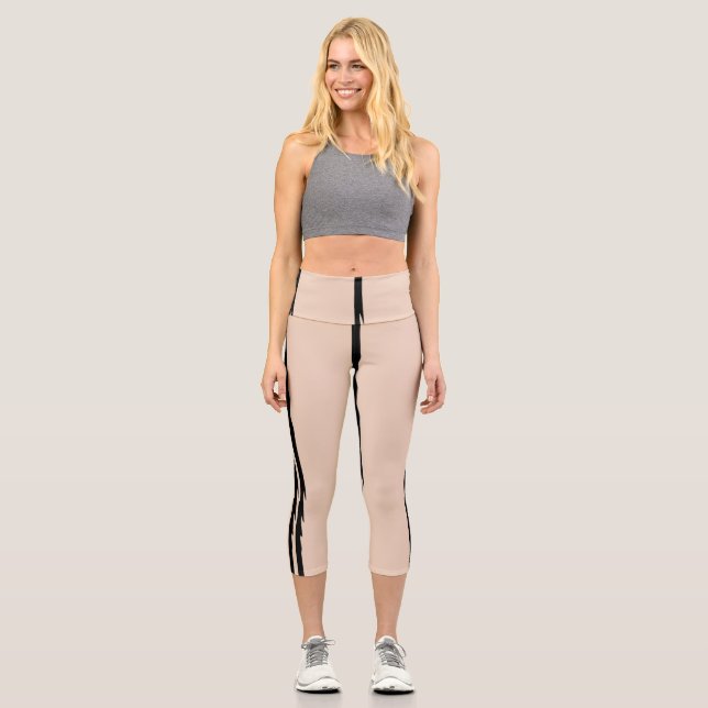 Skin Colour High Waisted Capris (Front)