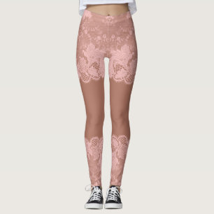 Skin Colour Sheer Lace Panty Effect  Leggings