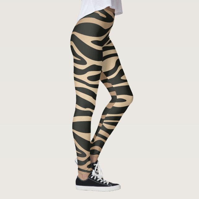 Skin colour Zebra Retro Animal Print Leggings (Right)