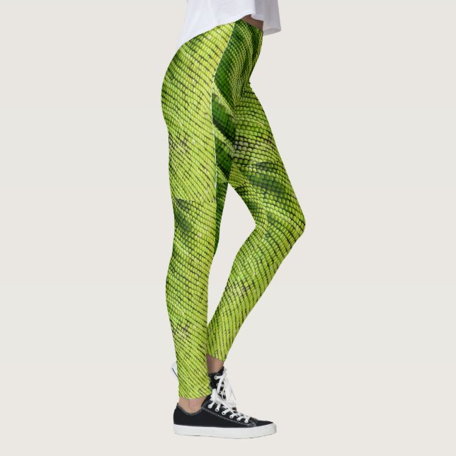 Skin of a Green Iguana Texture Leggings (Right)