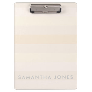 Skin Peach Ombre Simple Stripe Personalise Name Clipboard