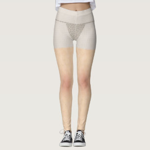 Skin Texture With See Through Shorts Legging