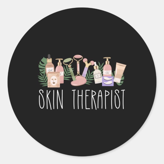 Skin Therapist Aesthetician Aesthetics Classic Round Sticker (Front)