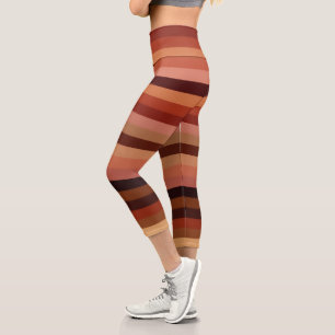 Skin Tone Rainbow Stripes Capri Leggings