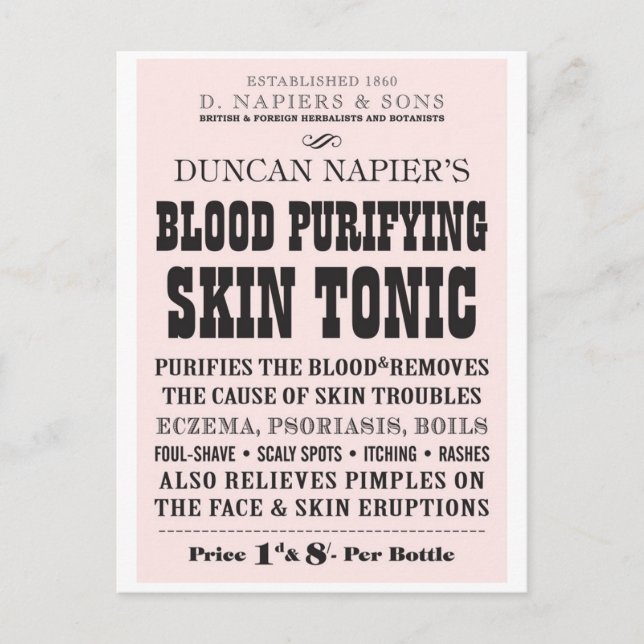 Skin Tonic Postcard (Front)