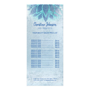skincare aesthetician blue lotus price list rack card