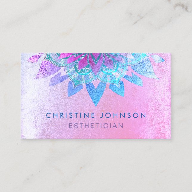 skincare aesthetics purple business card (Front)