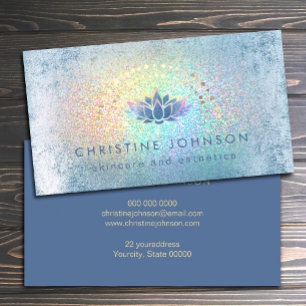 skincare and aesthetics logo lotus on FAUX foil Business Card
