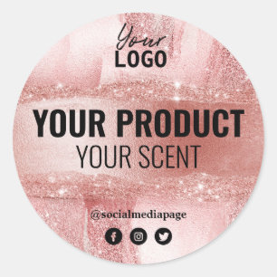 Skincare And Spa Product Labels In Rose Gold