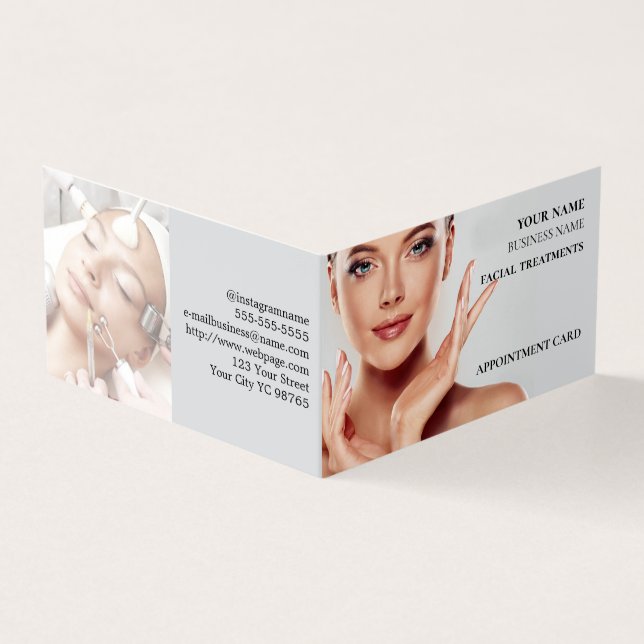 Skincare & Beauty Salon Appointment  Business Card (Outside)
