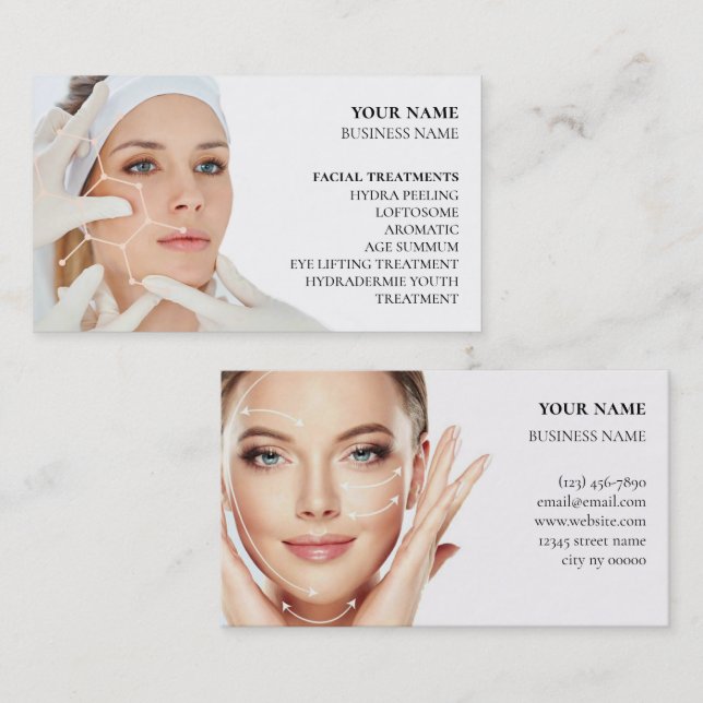 Skincare & Beauty Salon Business Card (Front/Back)