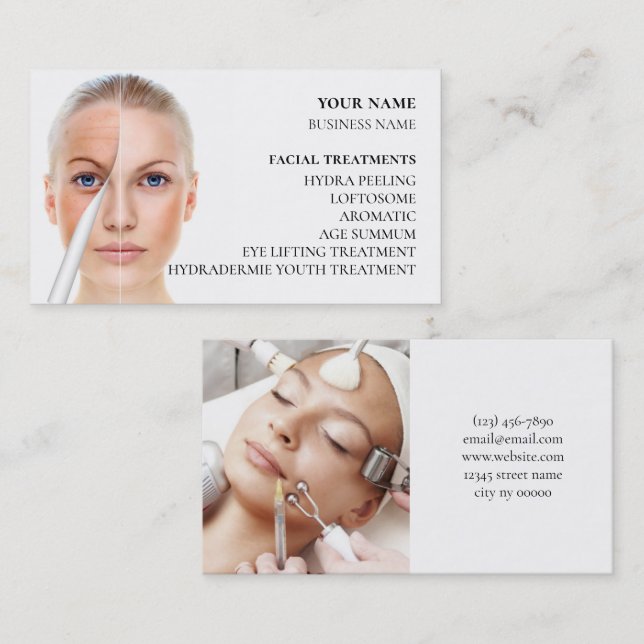 Skincare & Beauty Salon Business Card (Front/Back)