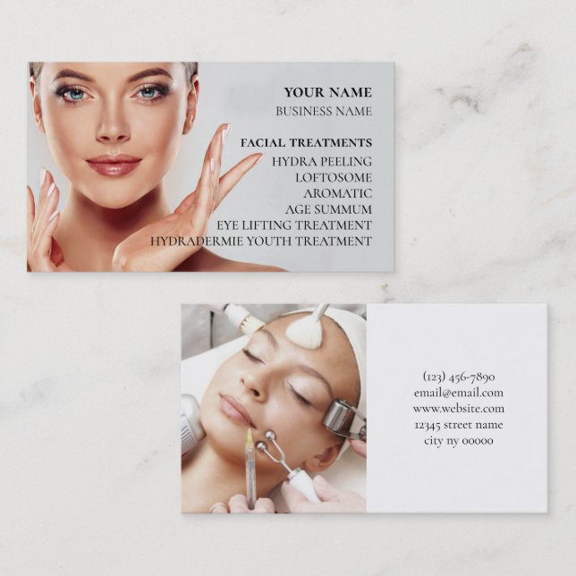 Skincare & Beauty Salon Business Card (Front/Back)