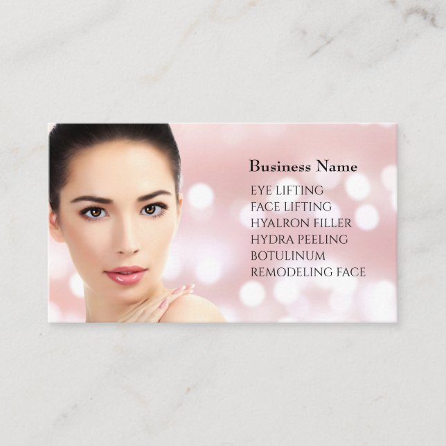 Skincare & Beauty Salon Business card  (Front)