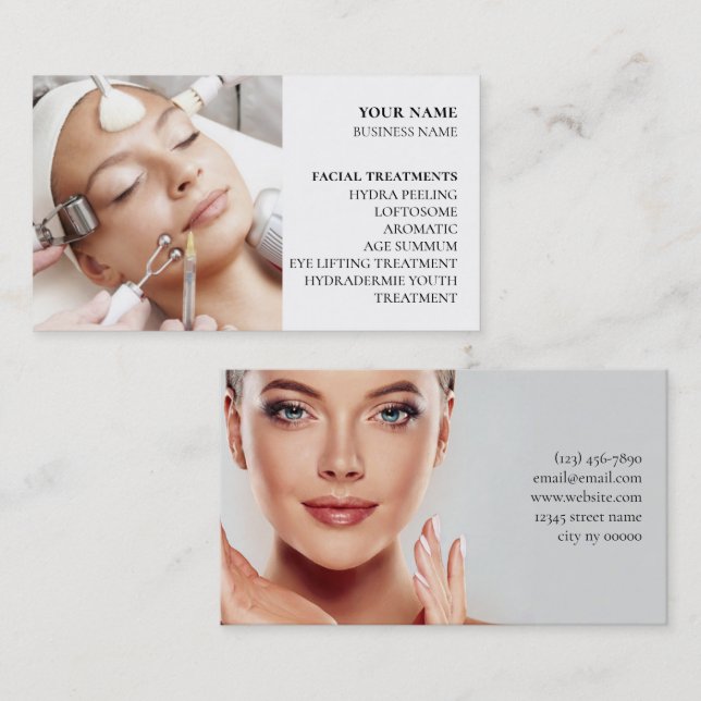 Skincare & Beauty Salon Business Card (Front/Back)