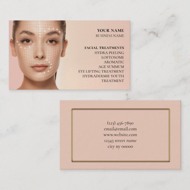 Skincare & Beauty Salon Business Card (Front/Back)