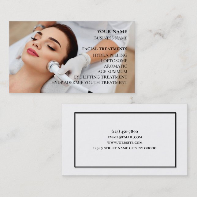 Skincare & Beauty Salon Business Card (Front/Back)