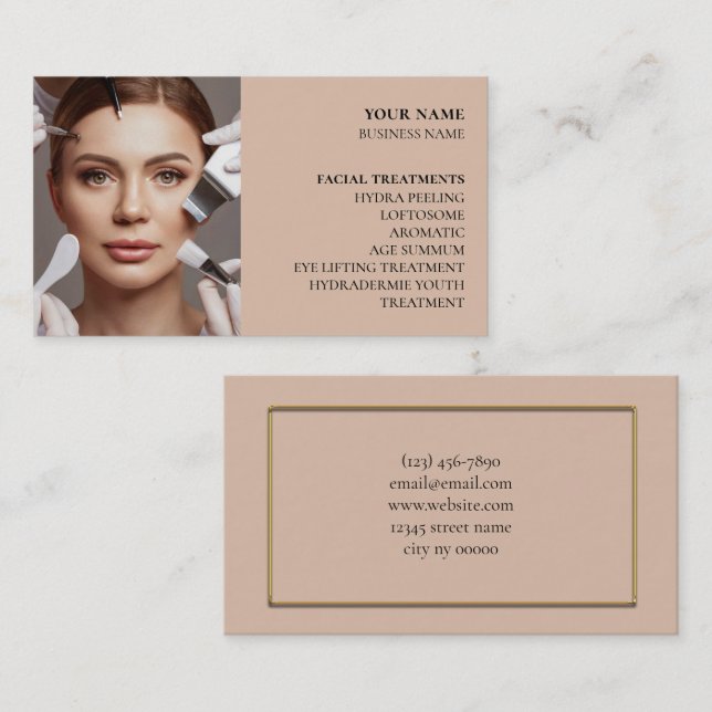 Skincare & Beauty Salon Business Card (Front/Back)
