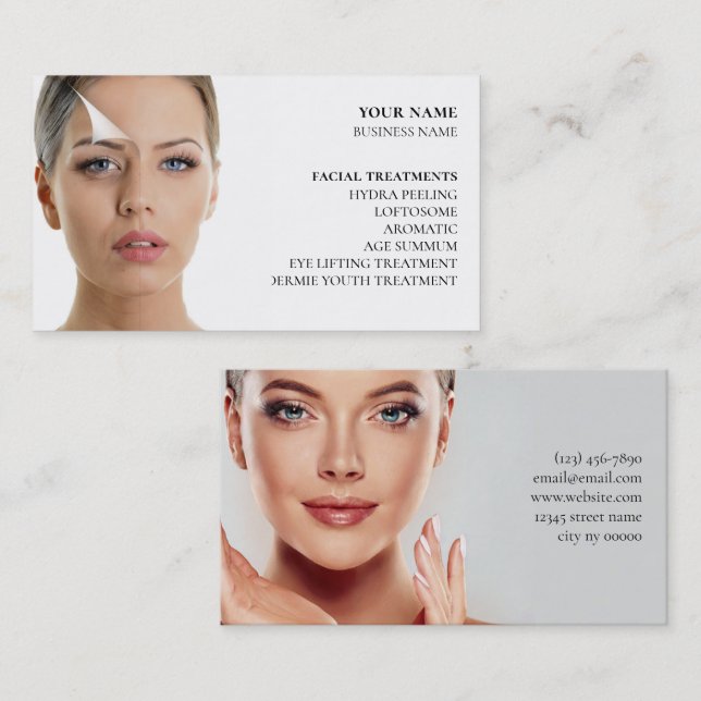 Skincare & Beauty Salon Business Card (Front/Back)
