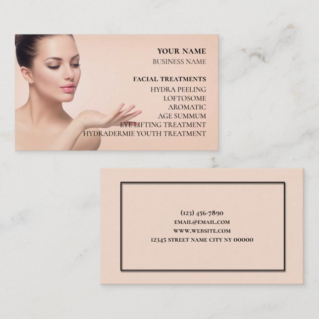 Skincare & Beauty Salon Business Card (Front/Back)