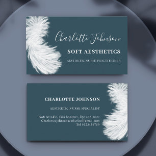 Skincare Health Professional Modern Blue Feather Business Card